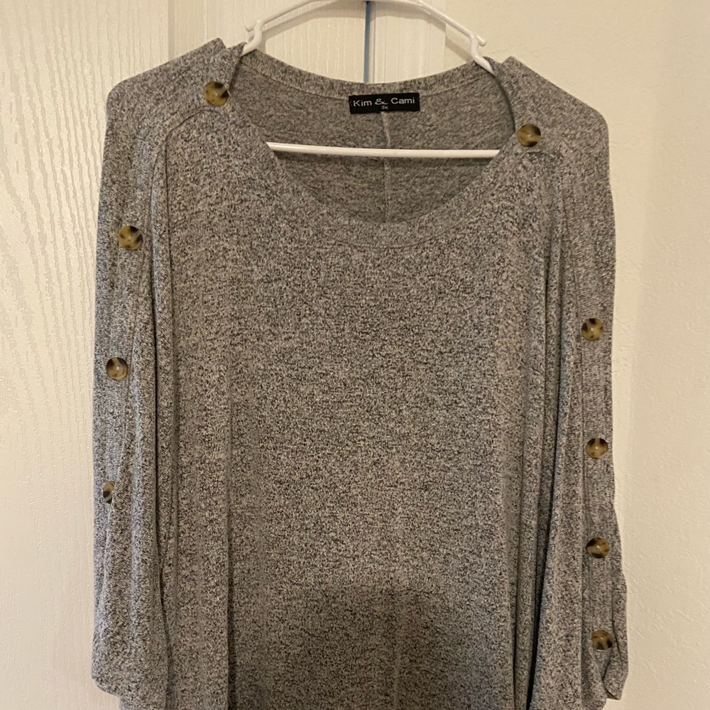 Grey sweater blouse